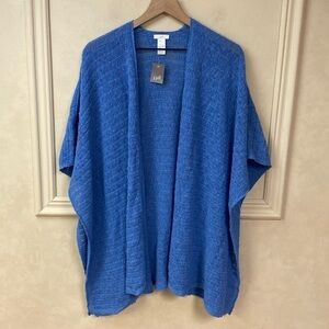 J. Jill Blue Open-Front Poncho